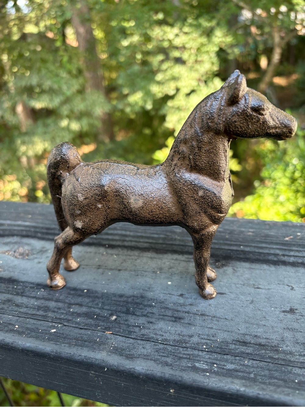 Decorative Cast Iron Horse Figurine - Brown